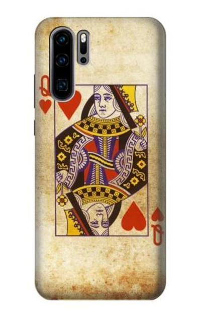 S2833 Poker Card Queen Hearts Case Cover Custodia per Huawei P30 Pro