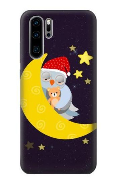 S2849 Cute Sleepy Owl Moon Night Case Cover Custodia per Huawei P30 Pro