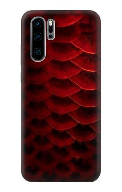 S2879 Red Arowana Fish Scale Case Cover Custodia per Huawei P30 Pro