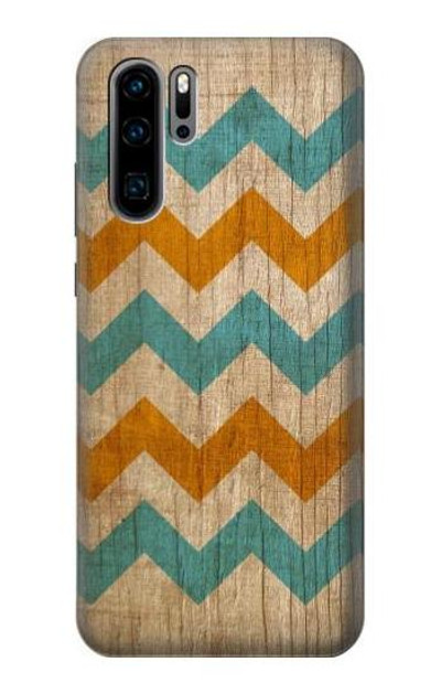 S3033 Vintage Wood Chevron Graphic Printed Case Cover Custodia per Huawei P30 Pro