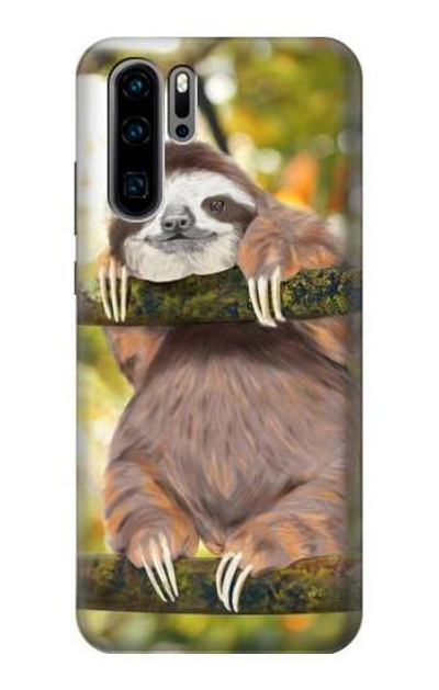 S3138 Cute Baby Sloth Paint Case Cover Custodia per Huawei P30 Pro