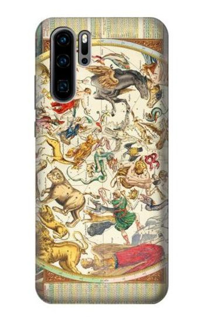 S3145 Antique Constellation Star Sky Map Case Cover Custodia per Huawei P30 Pro