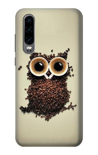 S0360 Coffee Owl Case Cover Custodia per Huawei P30