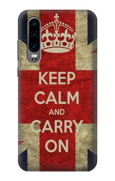 S0674 Keep Calm and Carry On Case Cover Custodia per Huawei P30