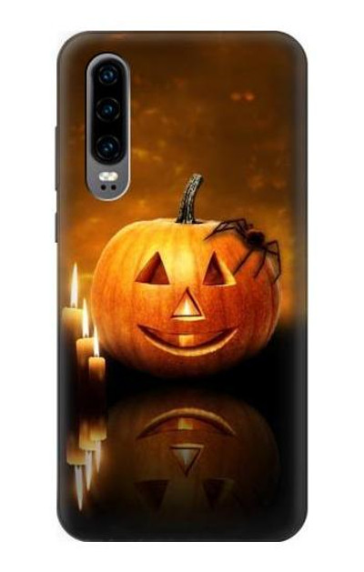 S1083 Pumpkin Spider Candles Halloween Case Cover Custodia per Huawei P30