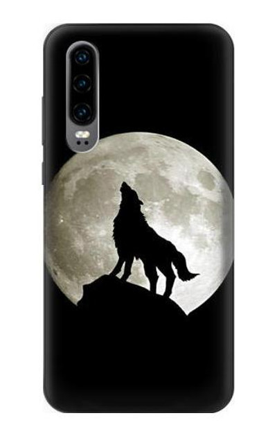 S1981 Wolf Howling at The Moon Case Cover Custodia per Huawei P30