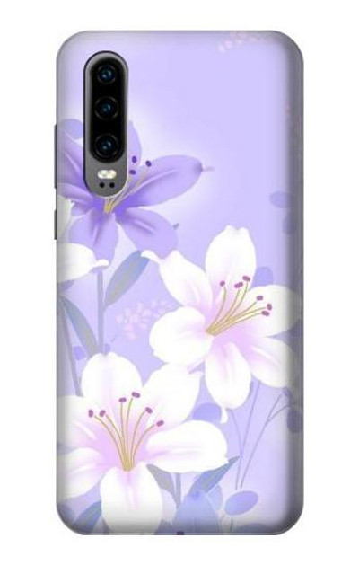 S2361 Purple White Flowers Case Cover Custodia per Huawei P30