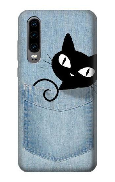 S2641 Pocket Black Cat Case Cover Custodia per Huawei P30