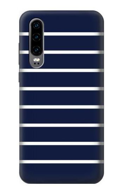 S2767 Navy White Striped Case Cover Custodia per Huawei P30