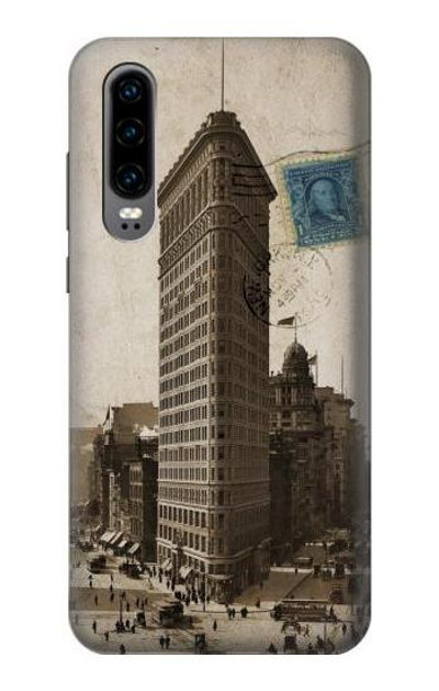 S2832 New York 1903 Flatiron Building Postcard Case Cover Custodia per Huawei P30