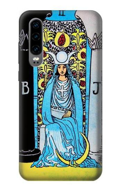 S2837 The High Priestess Vintage Tarot Card Case Cover Custodia per Huawei P30