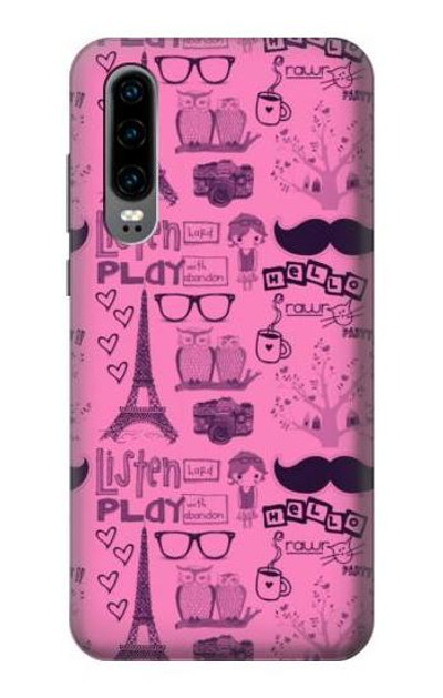 S2885 Paris Pink Case Cover Custodia per Huawei P30
