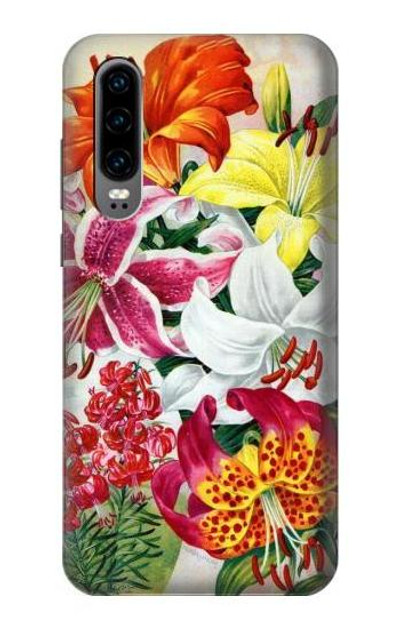 S3205 Retro Art Flowers Case Cover Custodia per Huawei P30