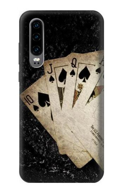 S3231 Vintage Royal Straight Flush Cards Case Cover Custodia per Huawei P30