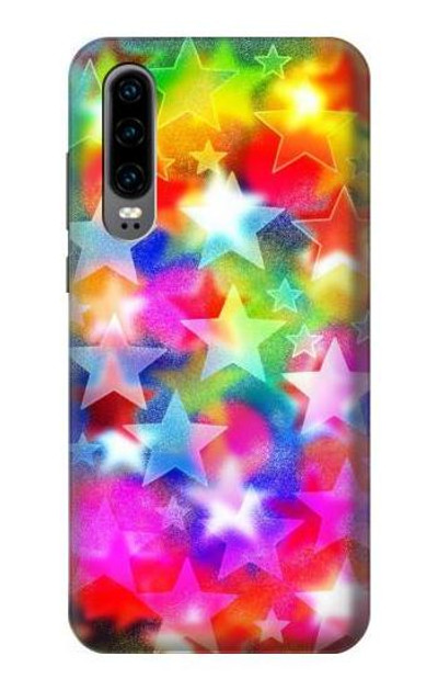 S3292 Colourful Disco Star Case Cover Custodia per Huawei P30