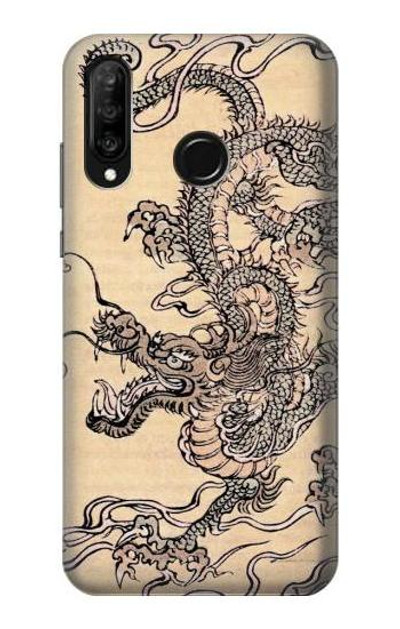 S0318 Antique Dragon Case Cover Custodia per Huawei P30 lite