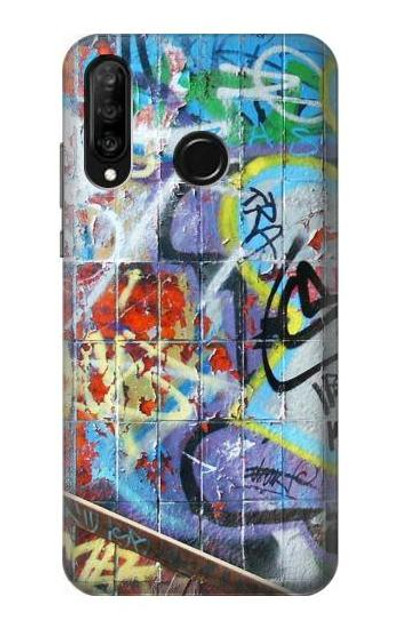 S0588 Wall Graffiti Case Cover Custodia per Huawei P30 lite