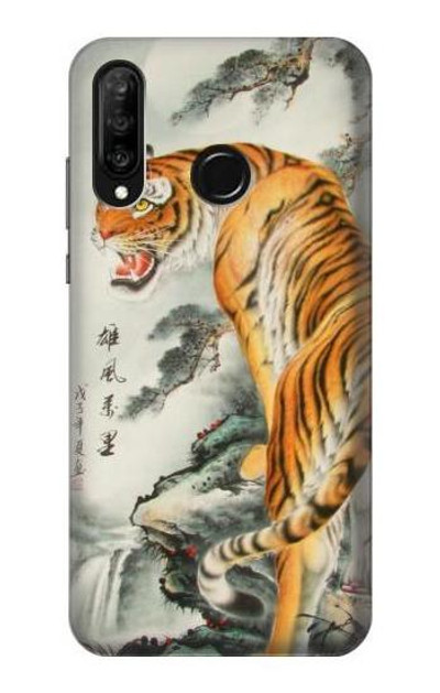 S1934 Chinese Tiger Painting Case Cover Custodia per Huawei P30 lite