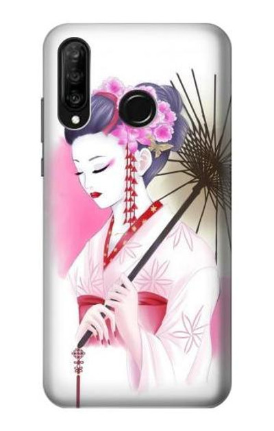 S2579 Japanese Traditional Geisha Kimono Case Cover Custodia per Huawei P30 lite