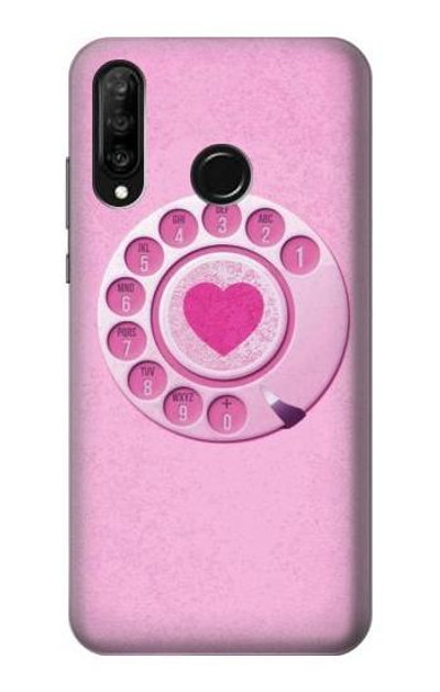 S2847 Pink Retro Rotary Phone Case Cover Custodia per Huawei P30 lite