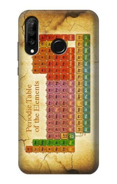 S2934 Vintage Periodic Table of Elements Case Cover Custodia per Huawei P30 lite