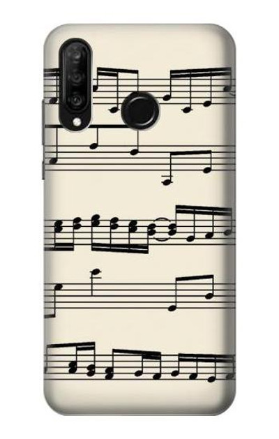 S3082 Music Sheet Case Cover Custodia per Huawei P30 lite