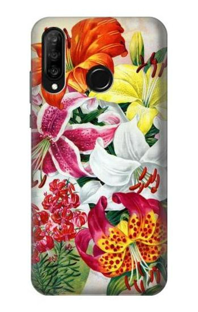 S3205 Retro Art Flowers Case Cover Custodia per Huawei P30 lite