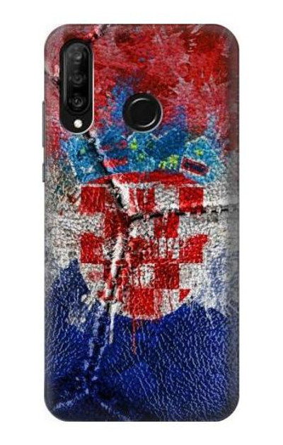 S3313 Croatia Flag Vintage Football Graphic Case Cover Custodia per Huawei P30 lite