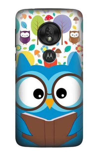 S2521 Cute Nerd Owl Cartoon Case Cover Custodia per Motorola Moto G7 Play