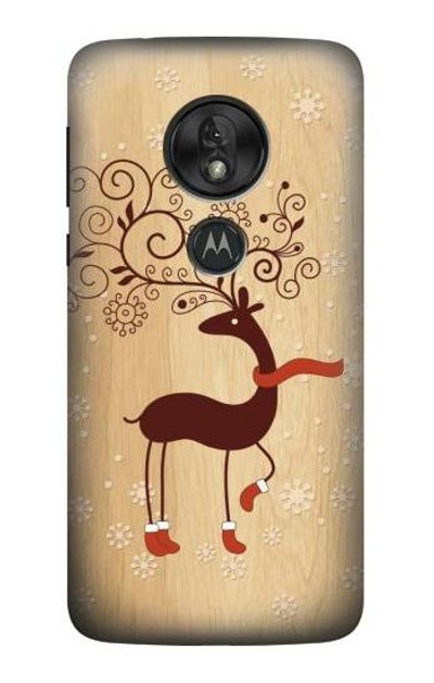 S3081 Wooden Raindeer Graphic Printed Case Cover Custodia per Motorola Moto G7 Play