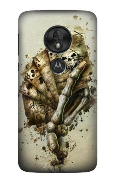 S0550 Skull Card Poker Case Cover Custodia per Motorola Moto G7 Power