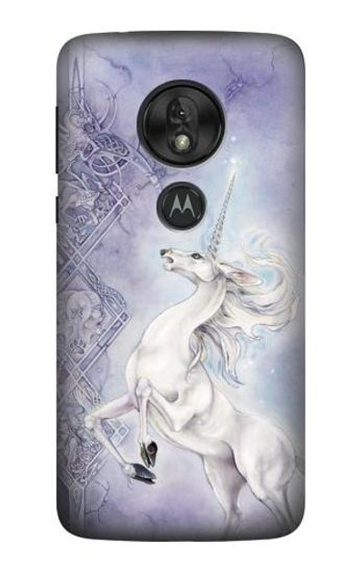 S1134 White Horse Unicorn Case Cover Custodia per Motorola Moto G7 Power