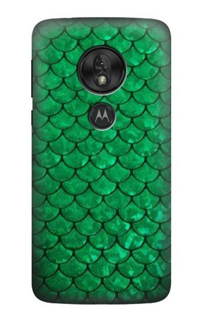 S2704 Green Fish Scale Pattern Graphic Case Cover Custodia per Motorola Moto G7 Power