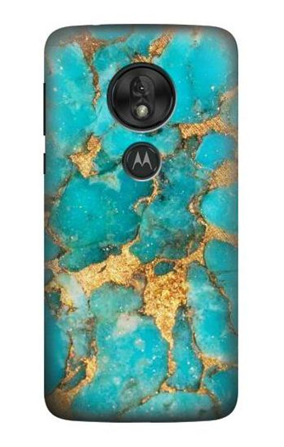 S2906 Aqua Turquoise Stone Case Cover Custodia per Motorola Moto G7 Power