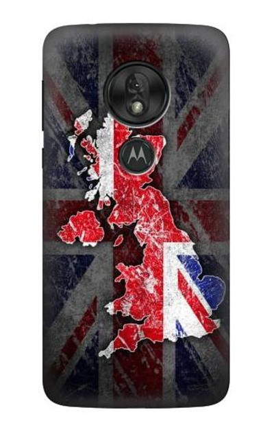 S2936 UK British Flag Map Case Cover Custodia per Motorola Moto G7 Power