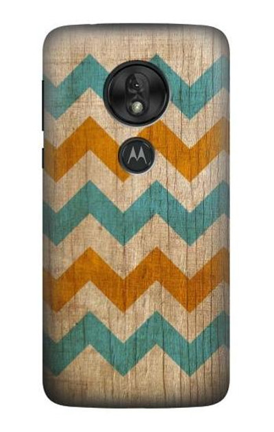 S3033 Vintage Wood Chevron Graphic Printed Case Cover Custodia per Motorola Moto G7 Power
