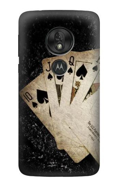 S3231 Vintage Royal Straight Flush Cards Case Cover Custodia per Motorola Moto G7 Power