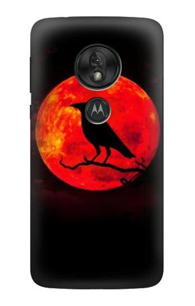 S3328 Crow Red Moon Case Cover Custodia per Motorola Moto G7 Power