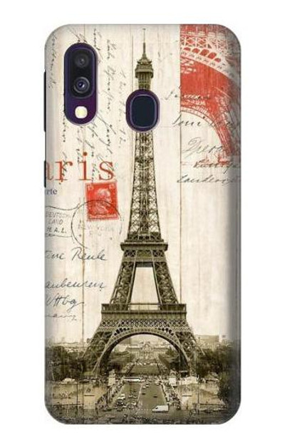 S2108 Eiffel Tower Paris Postcard Case Cover Custodia per Samsung Galaxy A40