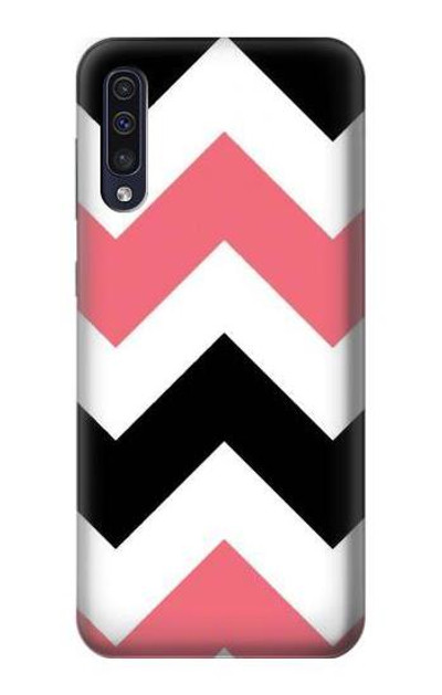 S1849 Pink Black Chevron Zigzag Case Cover Custodia per Samsung Galaxy A50