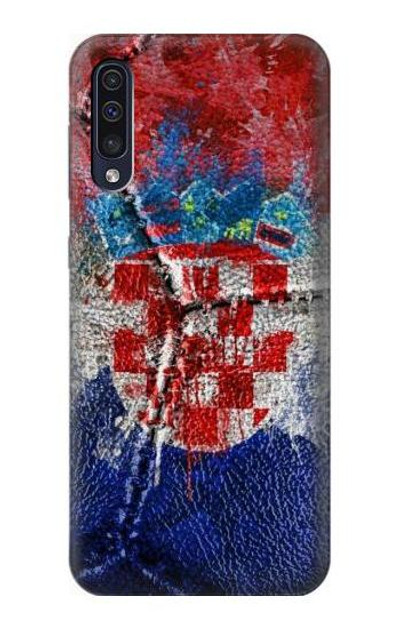 S3313 Croatia Flag Vintage Football Graphic Case Cover Custodia per Samsung Galaxy A50