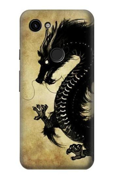 S1482 Black Dragon Painting Case Cover Custodia per Google Pixel 3a