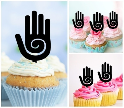 TA0918 Native American Indian Spiral Hand Acrilico Cupcake Topper Torte e Muffin per Matrimonio Compleanno Festa Decorazione 10 pezzi