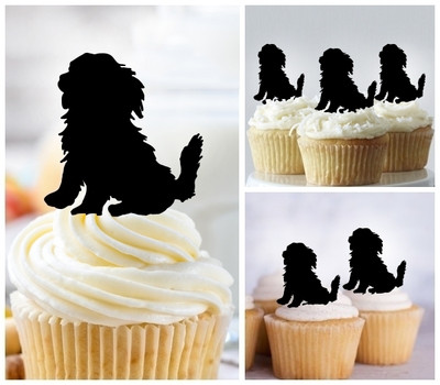 TA0935 Shih Tzu Dog Acrilico Cupcake Topper Torte e Muffin per Matrimonio Compleanno Festa Decorazione 10 pezzi