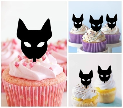 TA1159 Cat Acrilico Cupcake Topper Torte e Muffin per Matrimonio Compleanno Festa Decorazione 10 pezzi