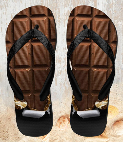 FA0023 Chocolate Tasty Sandali Ciabatte Infradito per Spiaggia e Piscina Unisex