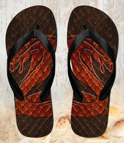 FA0061 Cobra Snake Skin Sandali Ciabatte Infradito per Spiaggia e Piscina Unisex