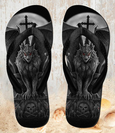 FA0079 Gargoyle Devil Demon Sandali Ciabatte Infradito per Spiaggia e Piscina Unisex