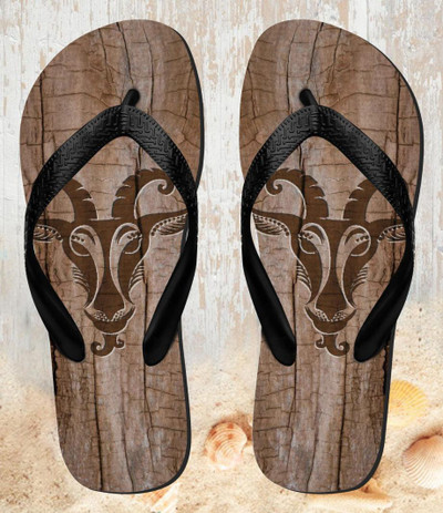 FA0197 Goat Wood Graphic Printed Sandali Ciabatte Infradito per Spiaggia e Piscina Unisex