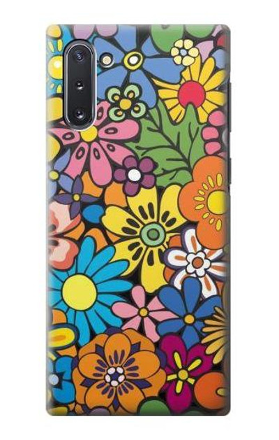 S3281 Colorful Hippie Flowers Pattern Case Cover Custodia per Samsung Galaxy Note 10